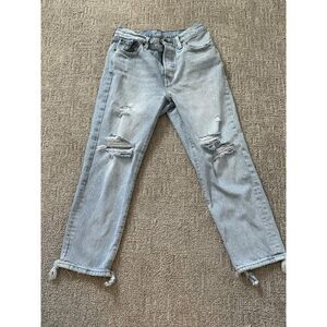 Levi's 501 Distress Jeans- W28 L26- Light Wash